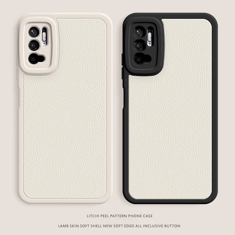 

Square Leather Case for Xiaomi Redmi Note 10 9 8 7 Pro 10T 9T 7S Lamb Skin Soft Original Luxury Funda Note10 10Pro 5G Back Cover
