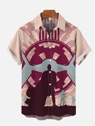 Misteriosa camisa de manga curta com estampa masculina, confortável blusa de lapela, tamanho grande, solta, verão, nova