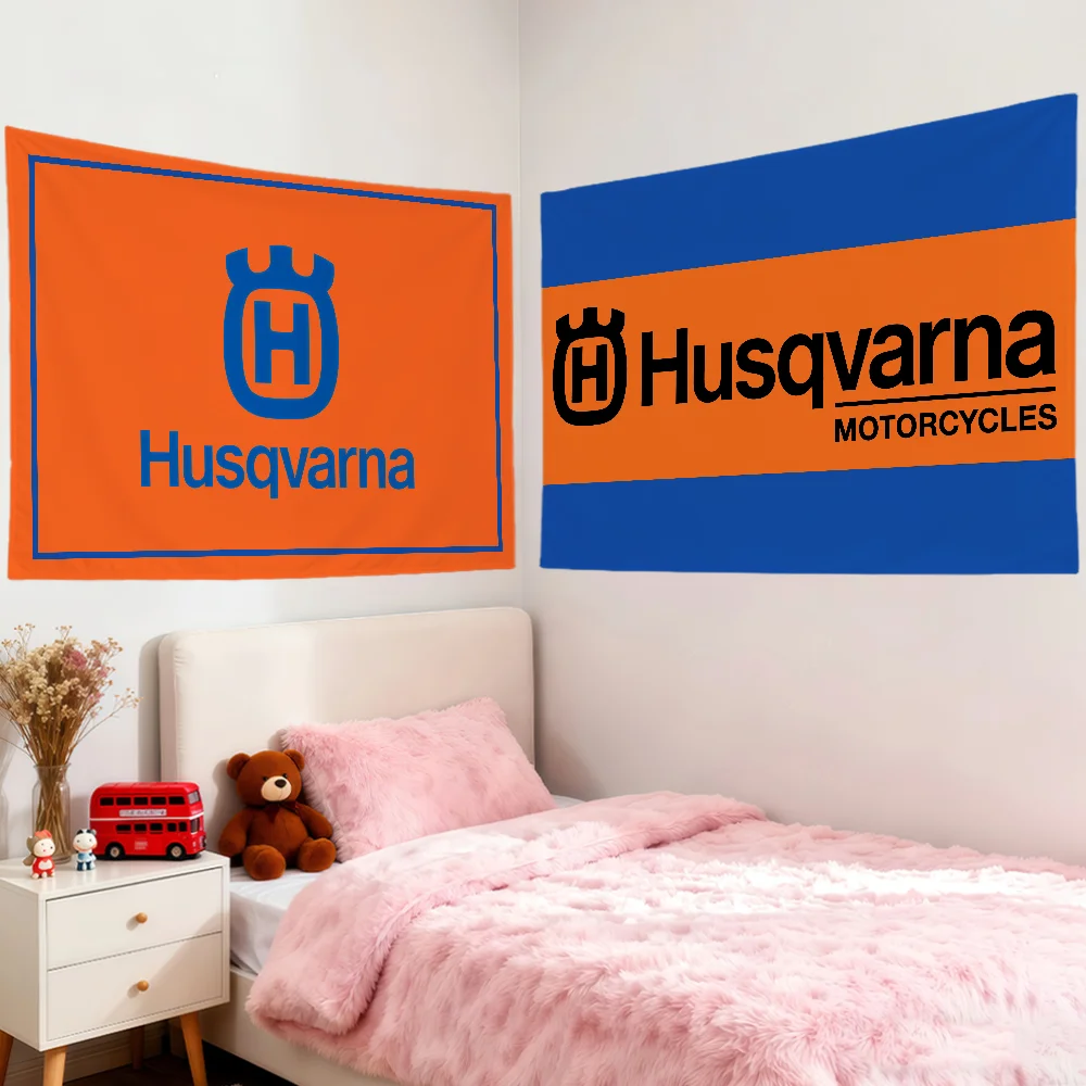 cool design moto H-HusqvarnaS car flag For Room Dorm Camping home Party outdoor Gift Banner Club Wall Hanging Decoration