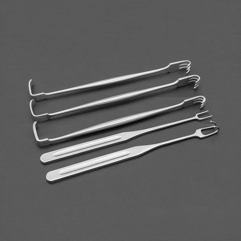 Retractor Nasal de piel para párpados, doble garra, cabeza de bola afilada