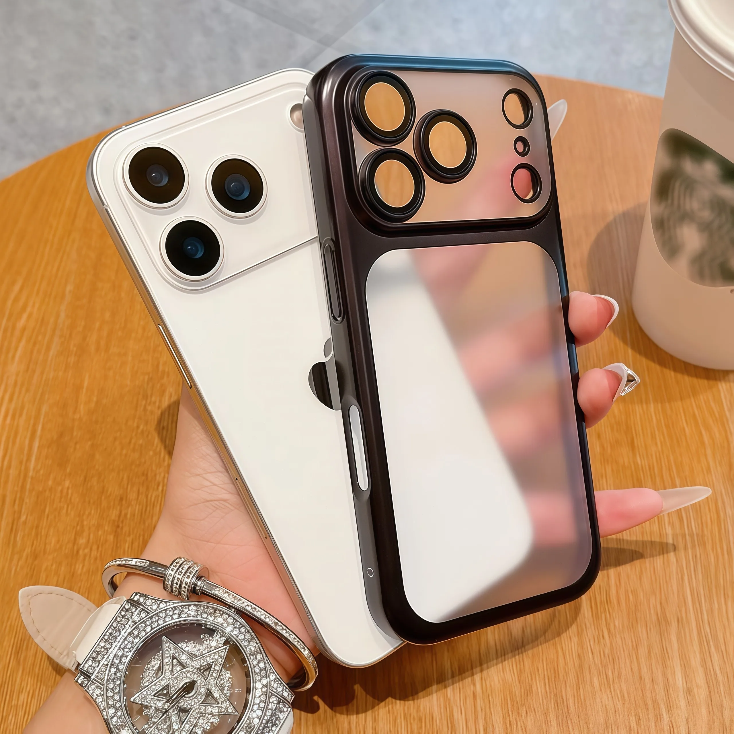 حافظة كمبيوتر صلبة فاخرة غير لامعة لهاتف آيفون 17 اير 16 15 14 برو ماكس تصفيح واقي الفيلم للكاميرا متجمد غطاء مقاوم للصدمات رفيع للغاية