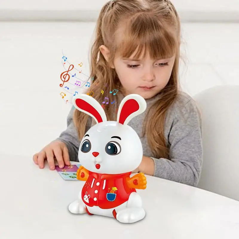 Crawling Rabbit Toy Children's Education Toy Rabbit Cute Light Up Dancing Bunny With Music For Boys Girls Toddler Birthday