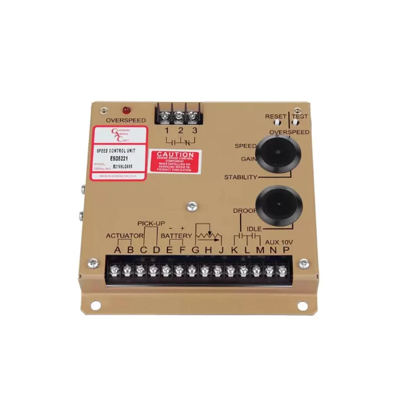 

Original ESD5221 Diesel generator set controller ESD5200 Series Isochronous, Variable Speed, Droop Governing Multi-V DC