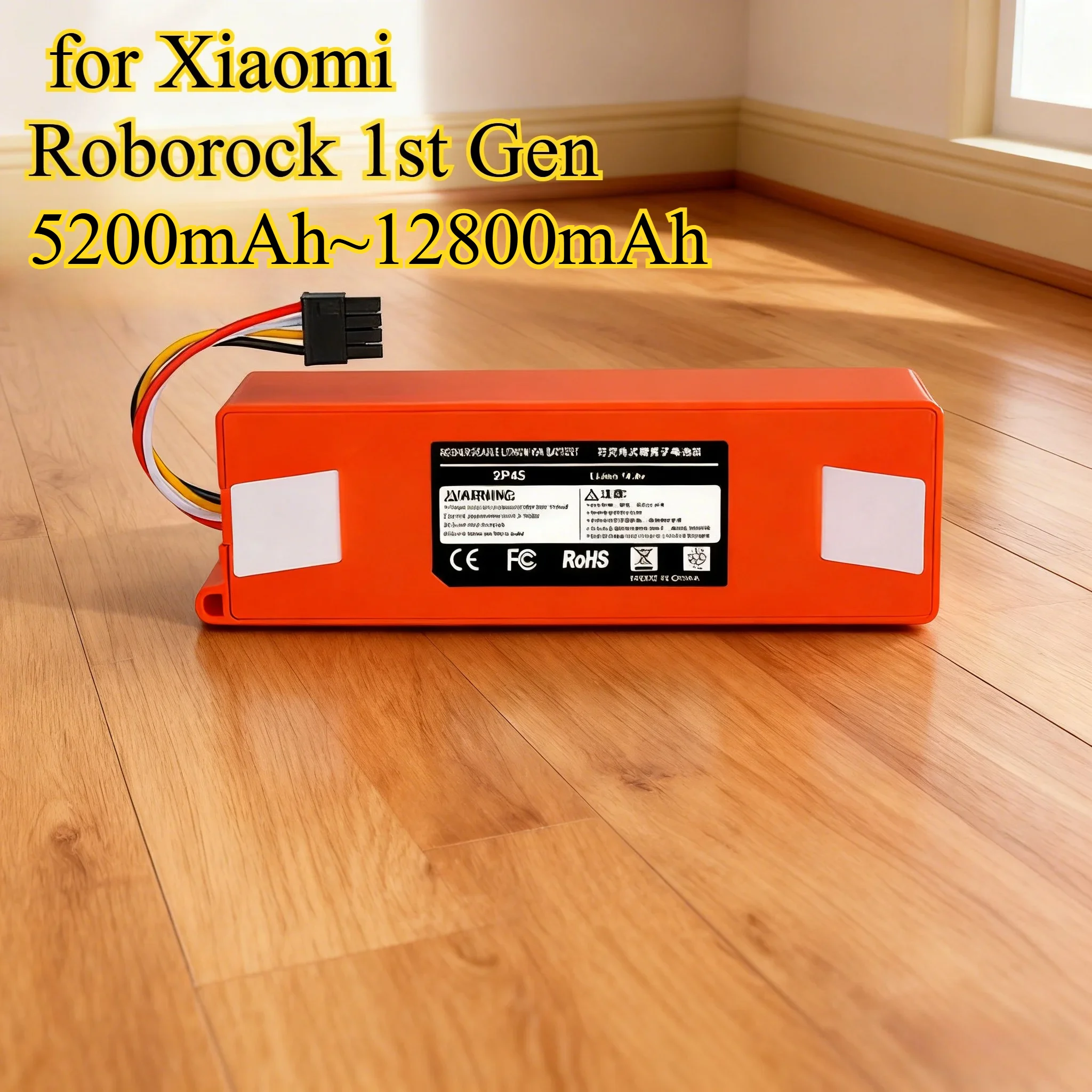 

12800mAh 14.4V Replacement Battery for Xiaomi Roborock 1st Gen/2S Compatible with For Mi Robot Vacuum Extended Runtime