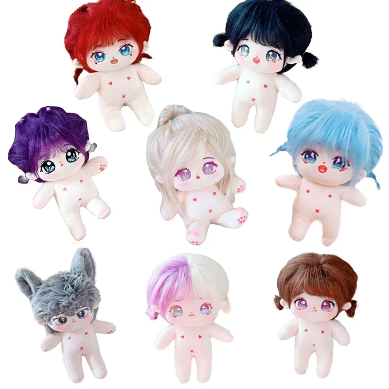 20cm IDol Doll Skeletonless No attributes Star Plush Cotton Dolls Cute long Fried Hair Curly Hair Toys Fans Collection Children