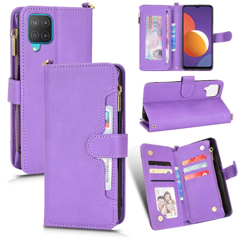 Leather Wallet For Samsung Galaxy A12 5G Case Magnetic Zipper Wallet Mobile Retro Wallet Flip SM-A125F, SM-A125M, Card Stand