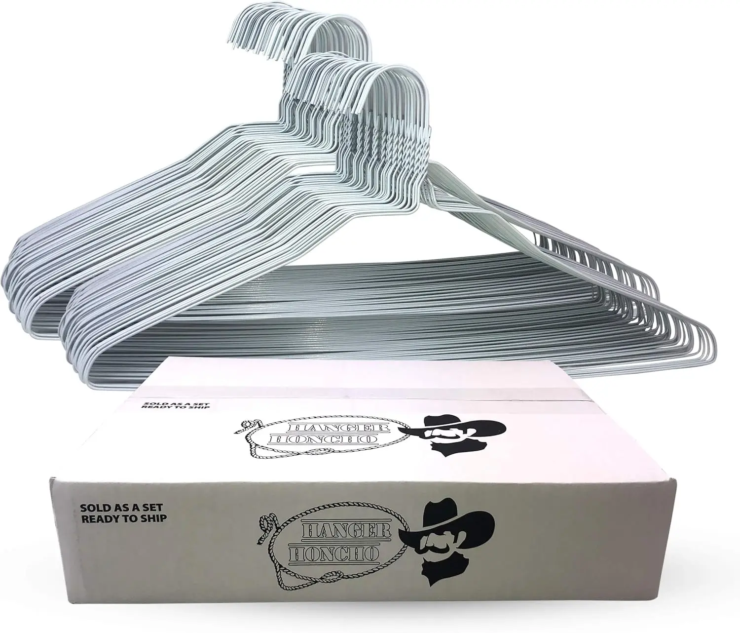 200 Wire Hangers - White Metal Hangers in Bulk - 18 Inch Thin Standard Dry Cleaner Coated Steel