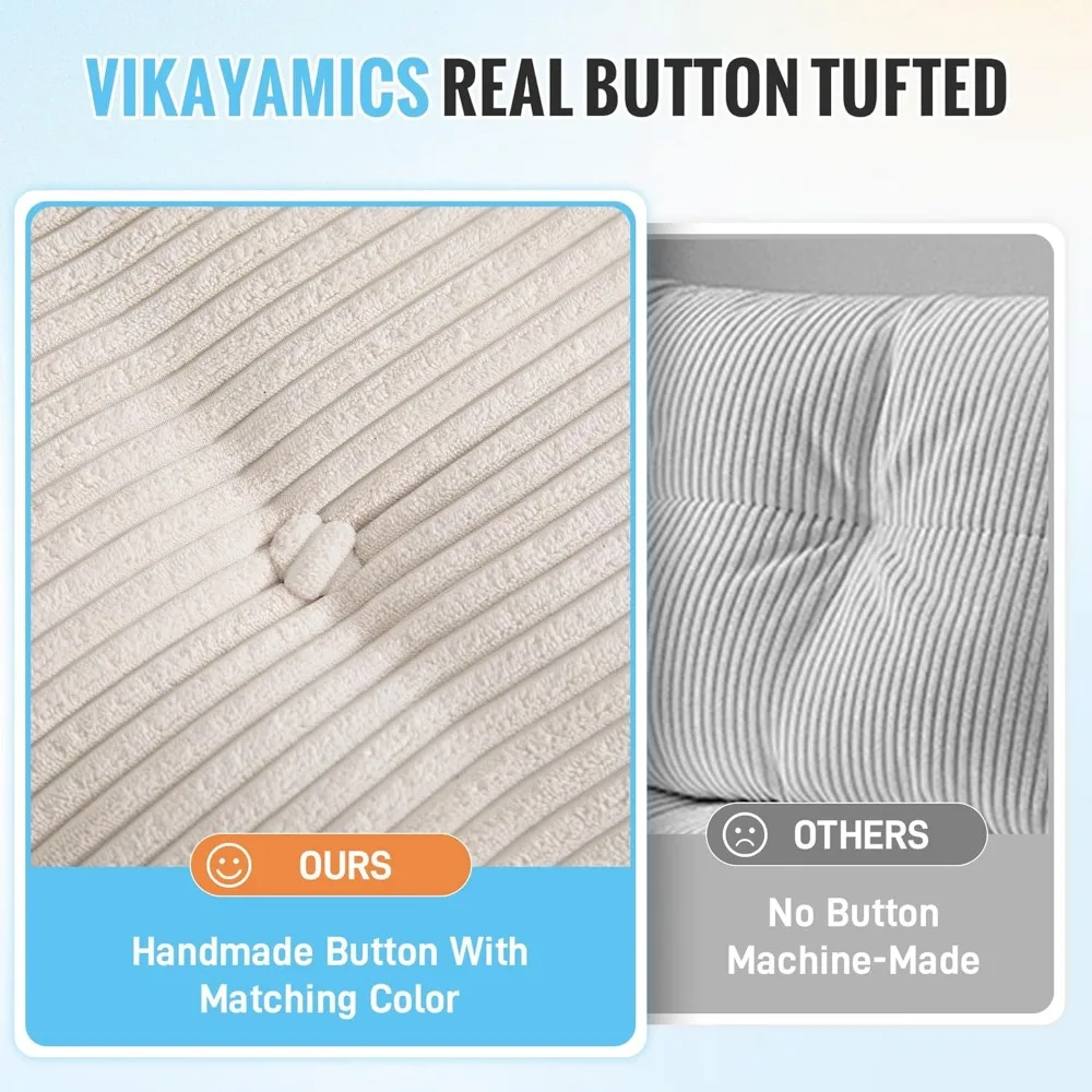 كرسي نوم قابل للتحويل مع وسادة لأريكة فوتون بدون عظم مع دعم خلفي وأريكة مدمجة لراحة غرفة المعيشة #4