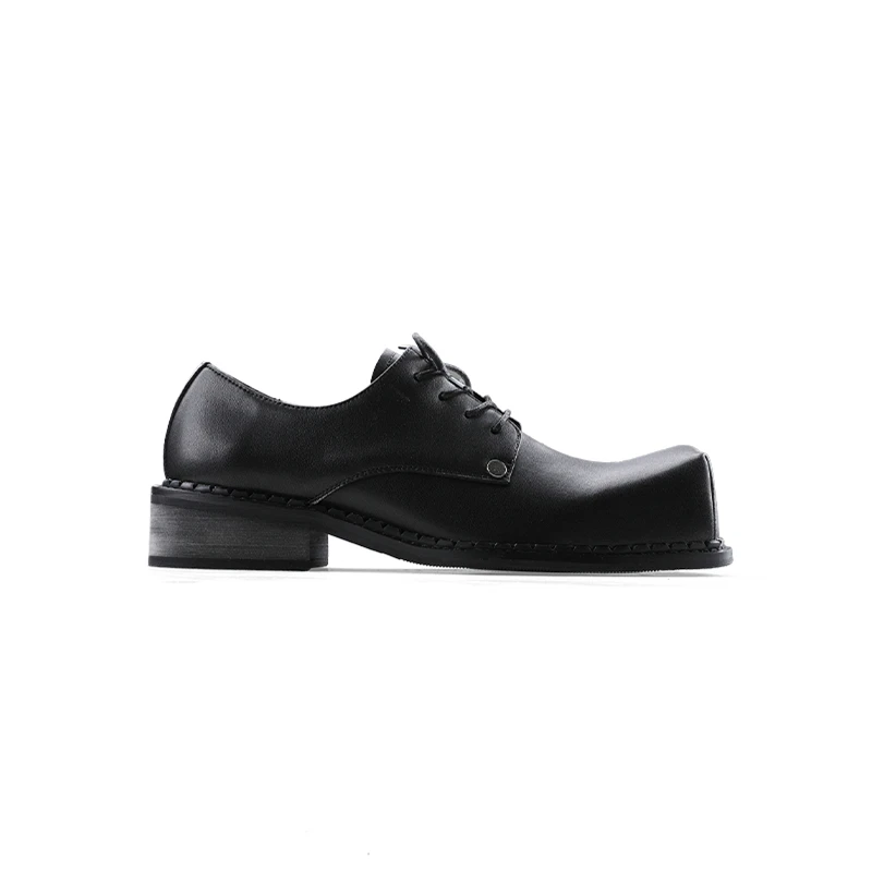 Eye Catching ! Super Big Square Toe Peculiar Men's Oxfords Ruffian Street Corner Young Guy Special Derby Shoes