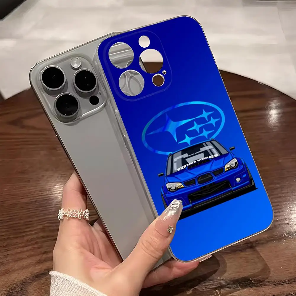 

JDM S-SubaruS WRX Sti Logo Phone Case for iphone 14Pro 15 11 12 14 Pro Max Mini 6 6s 7 8 Plus X XR XS SE2020 Transparent Cover