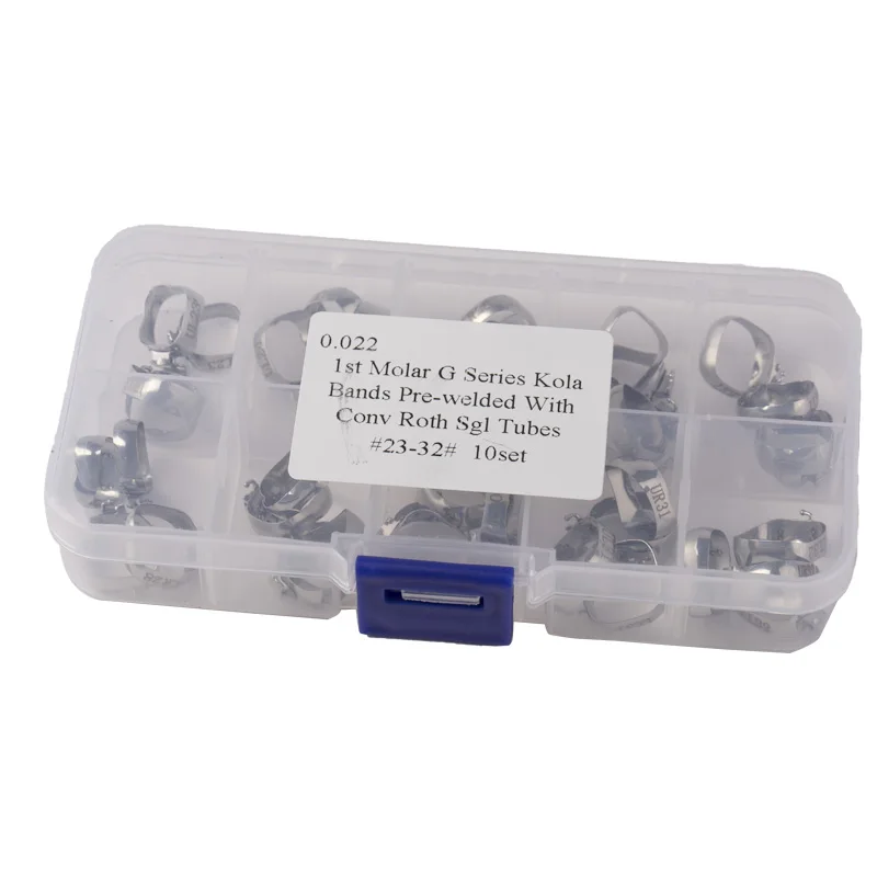 Orthodontic Molar Bands 0.022 1st Molar G Series Kola Bands Pre-Welded With Conv Roth Sgl Tubes 13#-22# 23#-32# Roth 40PCS