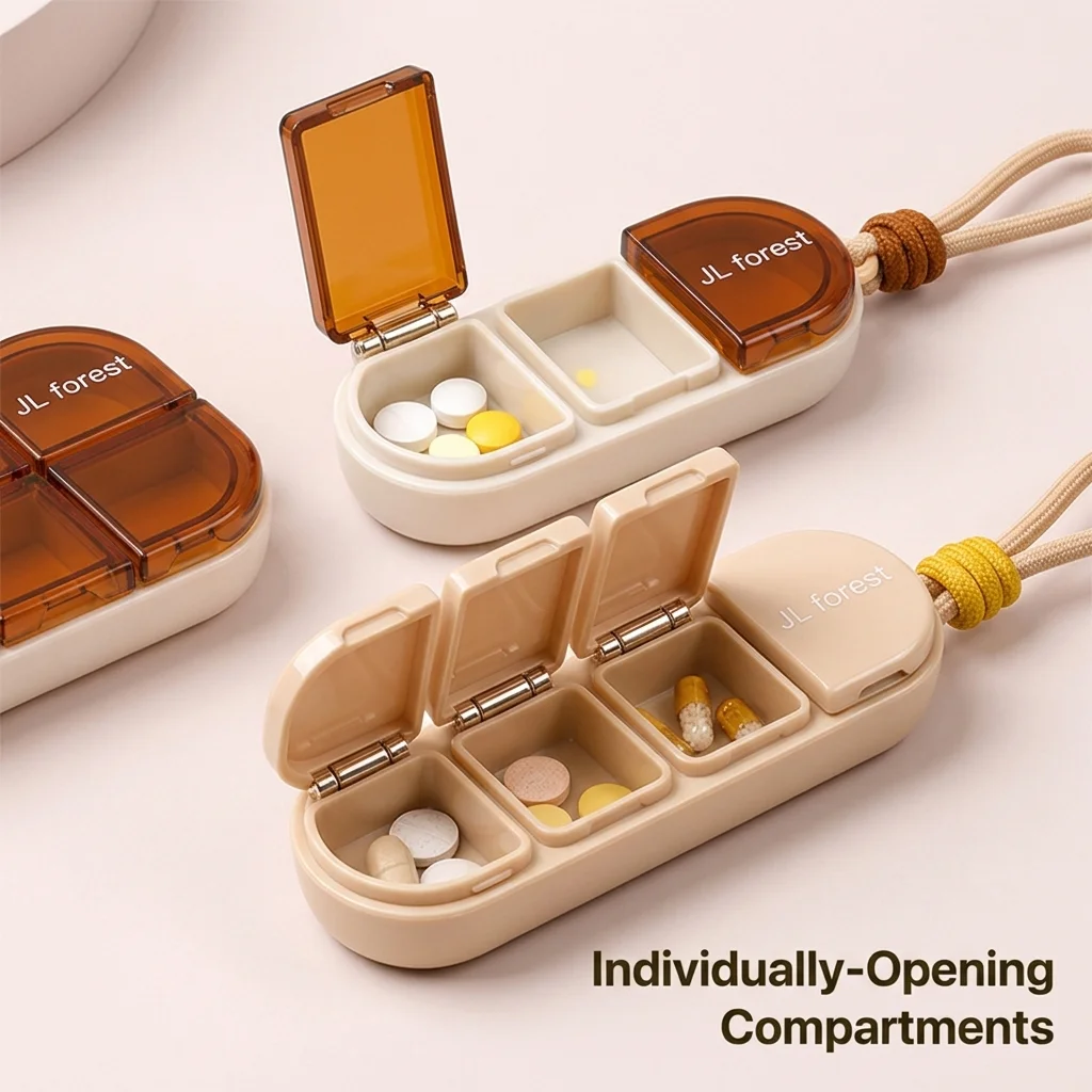 Portable Weekly Medicine Pill Case Drug Dispens Suitable Airtight Waterproof and Partitioned for Storing Pills and Supplements