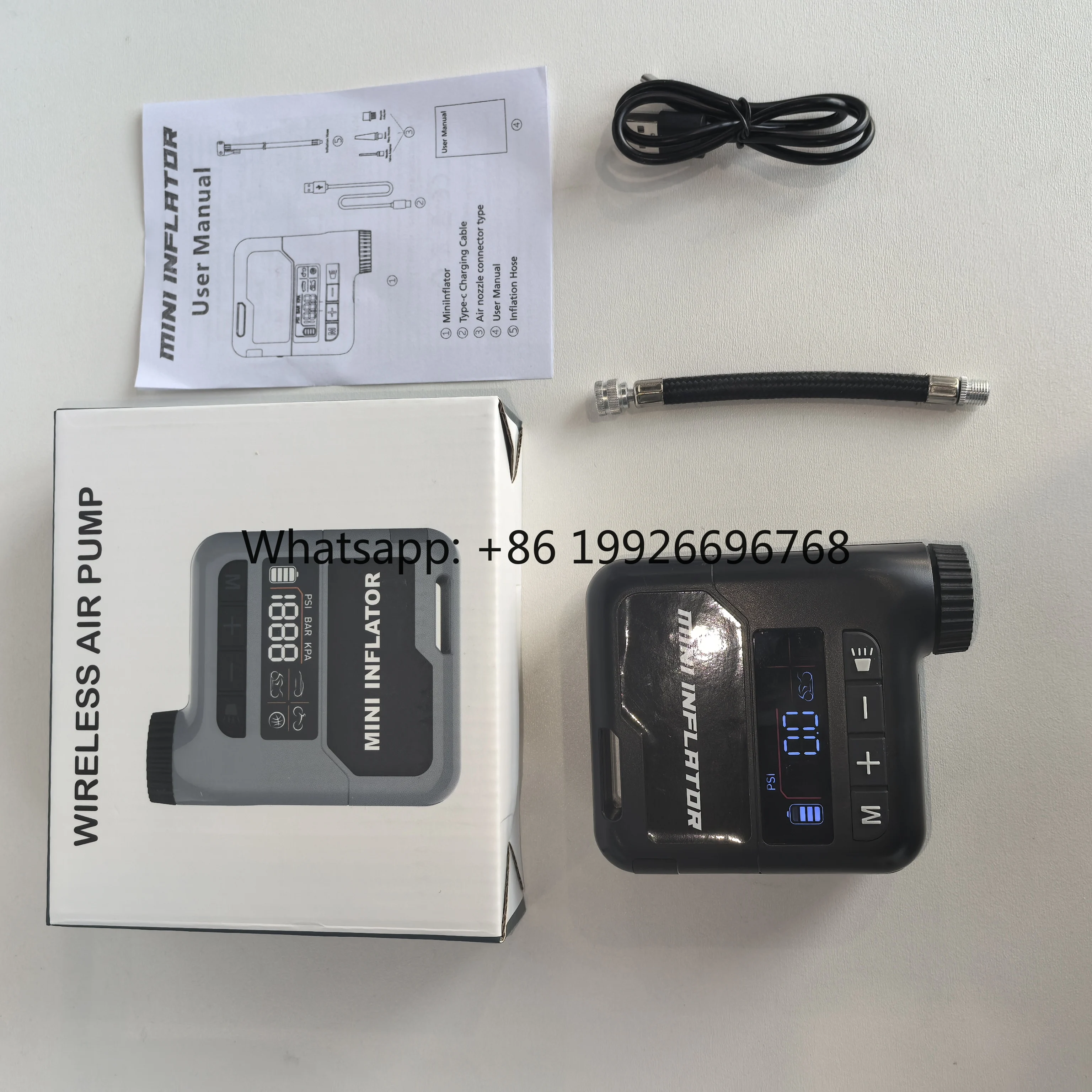 

Mini Bike Air Compressor Digital Cordless Tire Inflator for Tire Bike Balls Auto Stop Portable Air Pump Power Bank