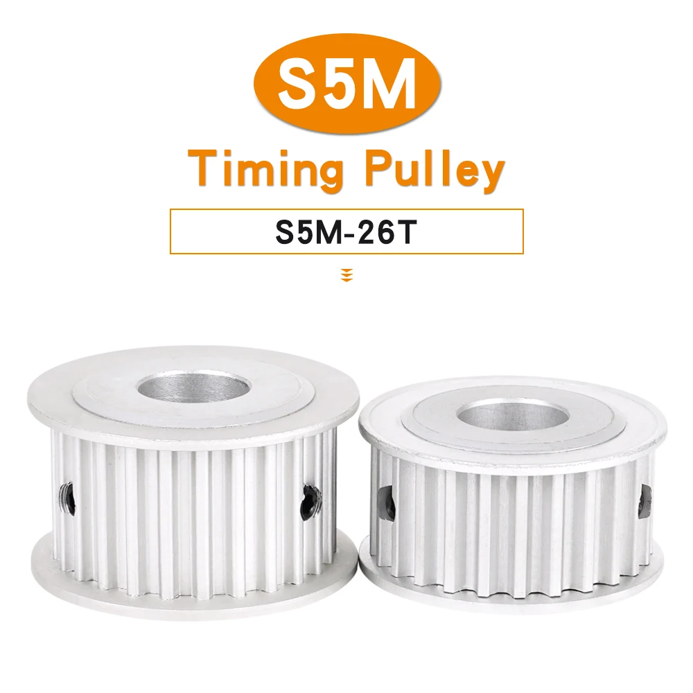 S5M Type 26T Timing Pulley Inner Bore 8/10/12/14/15/16/17/20 mm 5mm Pitch 26 Teeth 11/17/22/27mm Width STD5M Timing Belt Pulley