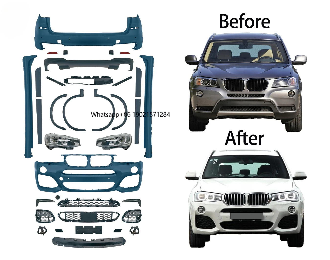 

For X3 F25 Bodykit Upgrade Plastic Bumper New Condition Auto Accessories 2011 2012 2013