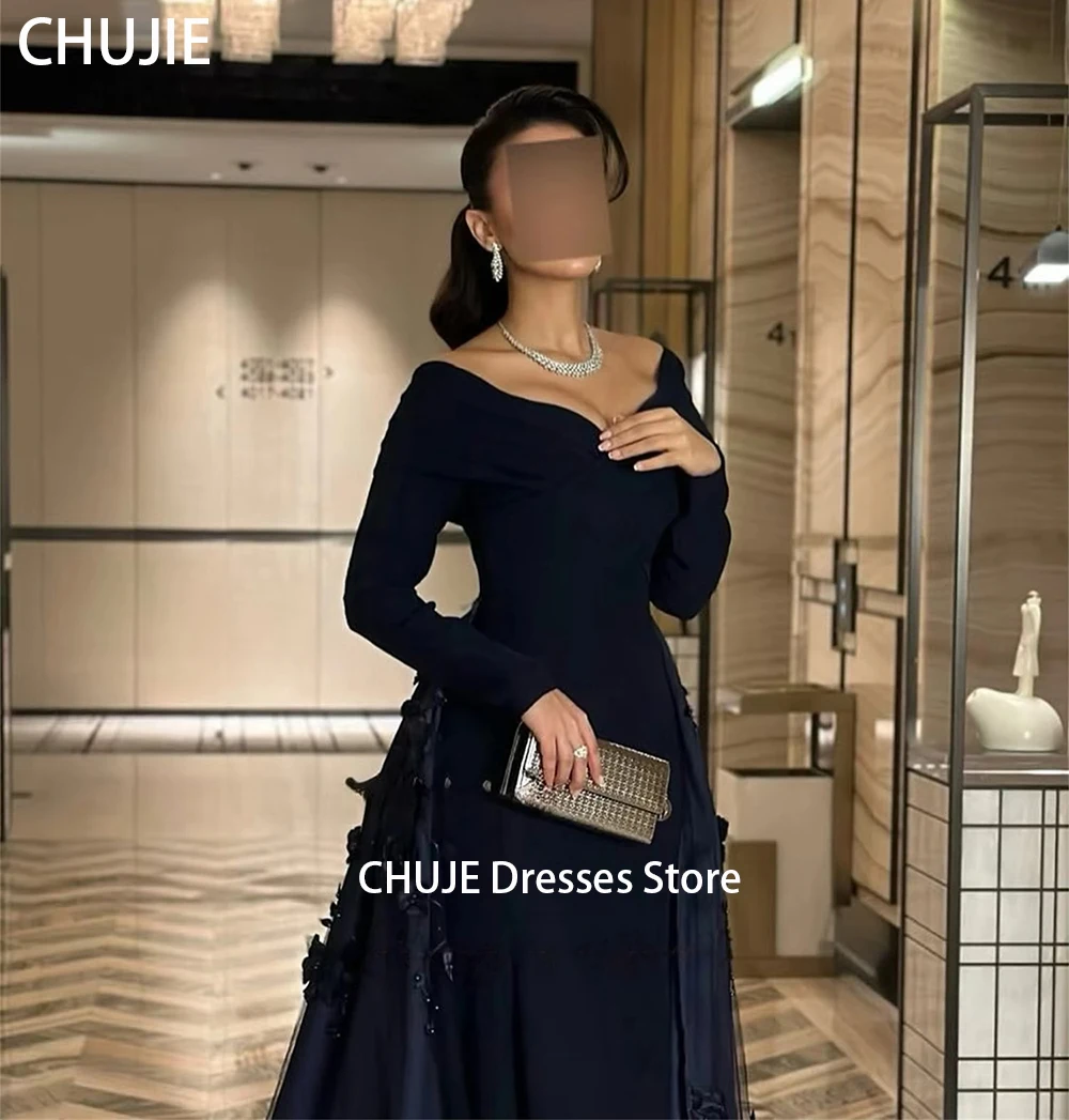 Personalizado preto de luxo feminino vestido de noite vestidos de aniversário com flores ocasião especial vestido de festa de casamento vestidos robe