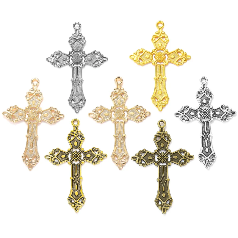 4pcs 6 Color cross Charm for Key Chain Bracelet Necklace earring Pendant  DIY Handmade Jewelry Accessories 37*57mm T107