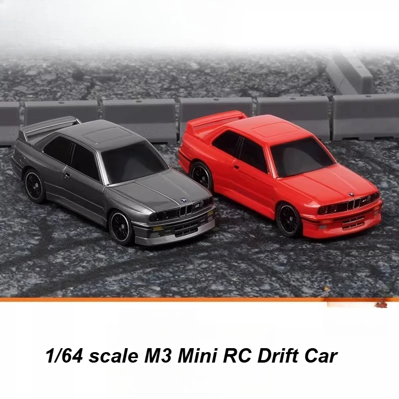 KABOLTE 1/64 Scale M3 Mini Simulation RC Drift Car 2.4G Remote Control Cool LED Lights Hard Shell Body Remote Control Toy Model