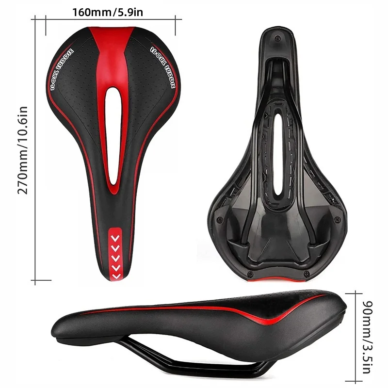 Bicycle Saddle MTB Mountain Road Bike Seat Hollow Gel Comfortable Cycling Cushion Exercise Bike Saddle for Men and Women