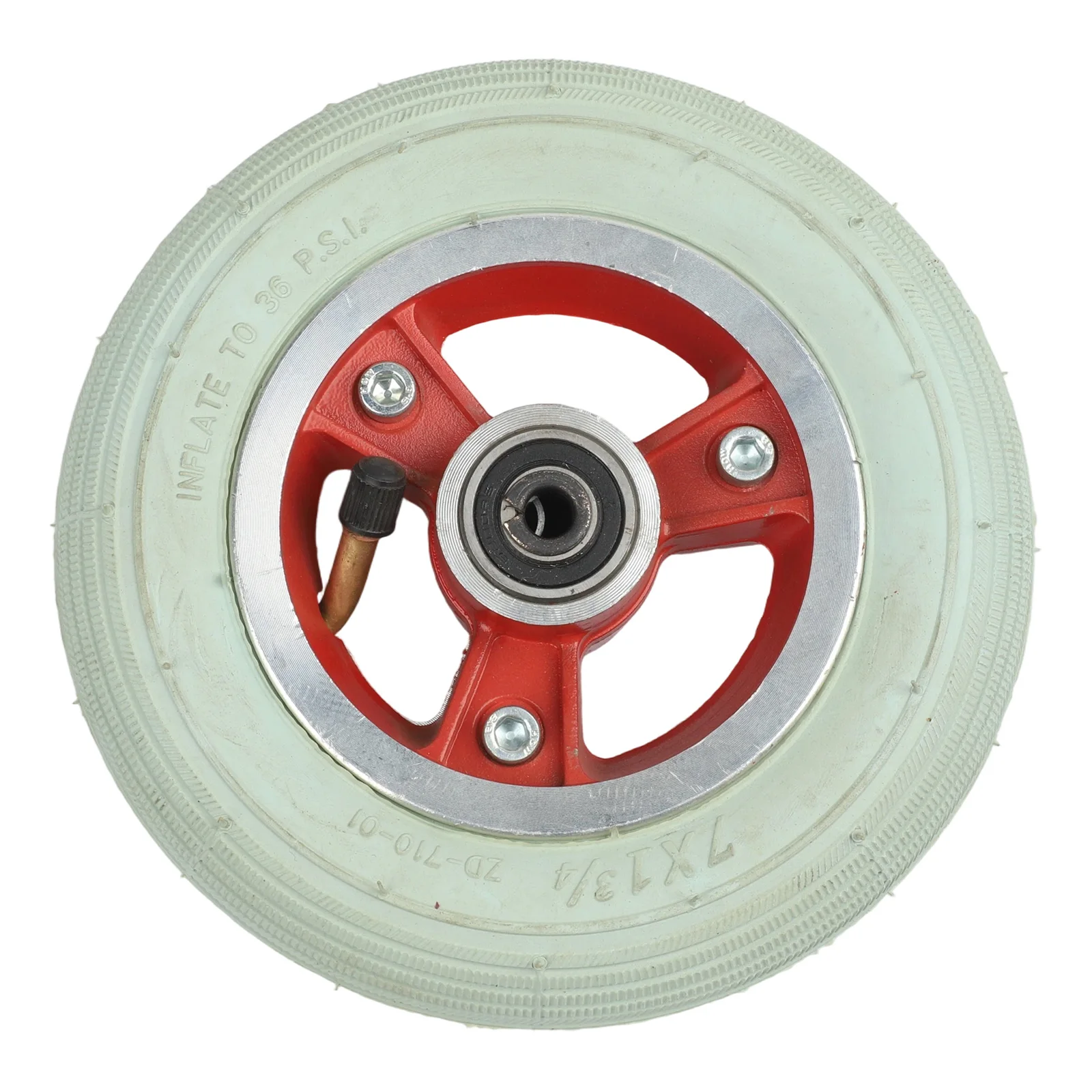 

7-дюймовое переднее колесо для электрической инвалидной коляски с серой резиновой шиной и ободом из алюминиевого сплава, размер 7x134, для плавного передвижения на улице