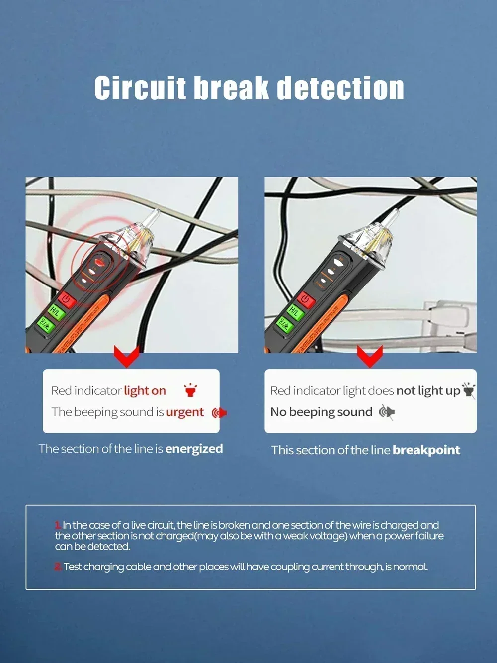 Détecteur de tension sans contact avec lampe de poche, stylo électrique, testeur de tension AC, détecteur de point d'installation intelligent, alarme sonore 12-1000V