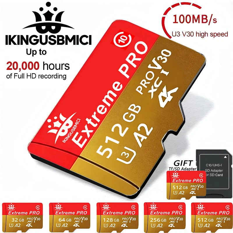 Tf Class 32/64/128/256/512gb Quality Class 10 Smartphone Flash Tf Card Memory Reliable High Speed U3 Fast High Quality Durable