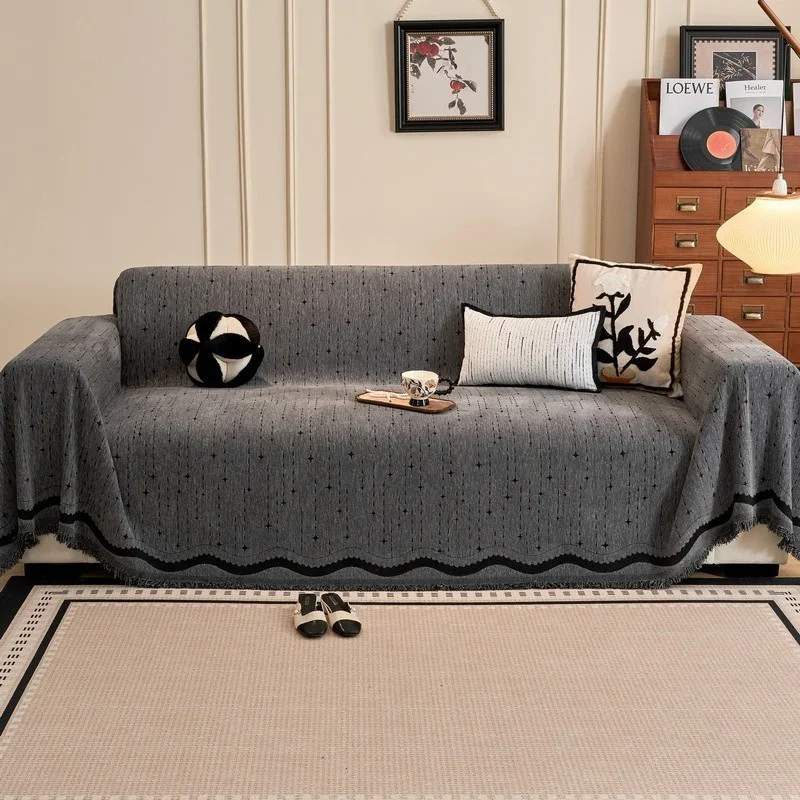 Nordic Thicken Chenille Sofa Blanket Classic All Cover Sofa Blankets Couch Towel Four Seasons Universal Non Slip Sofas Cushion