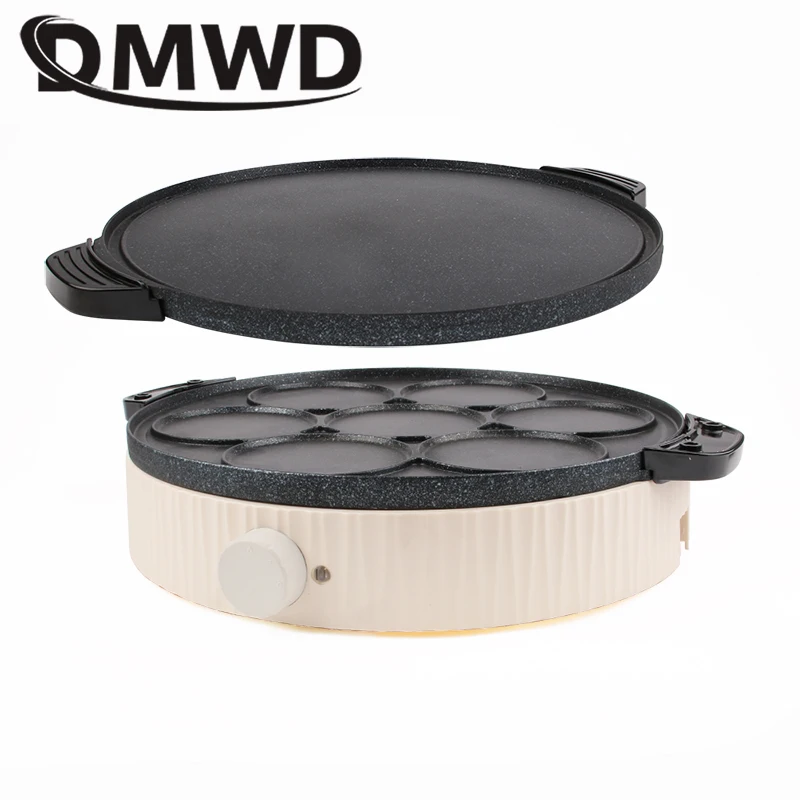 7 Holes Omelette Pot Egg Burger Frying Pan Breakfast Crepe Machine BBQ Grill Non-stick Detachable Plate Pancake Baking Griddle