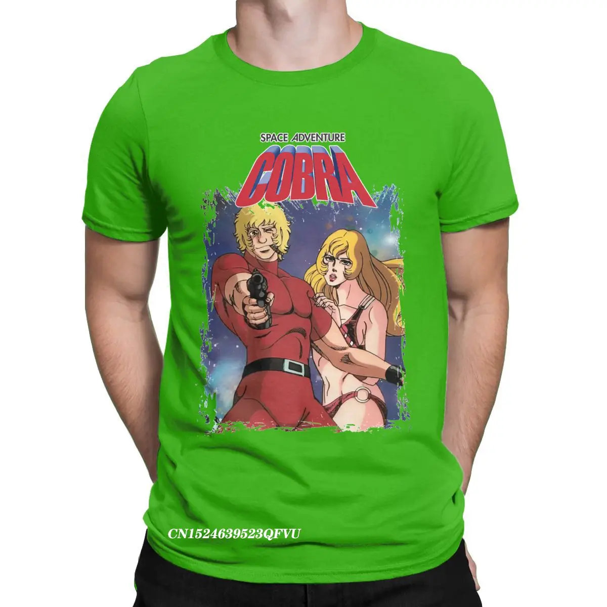 Men Space Adventure Cobra Tshirt Anime Premium Cotton Clothing 