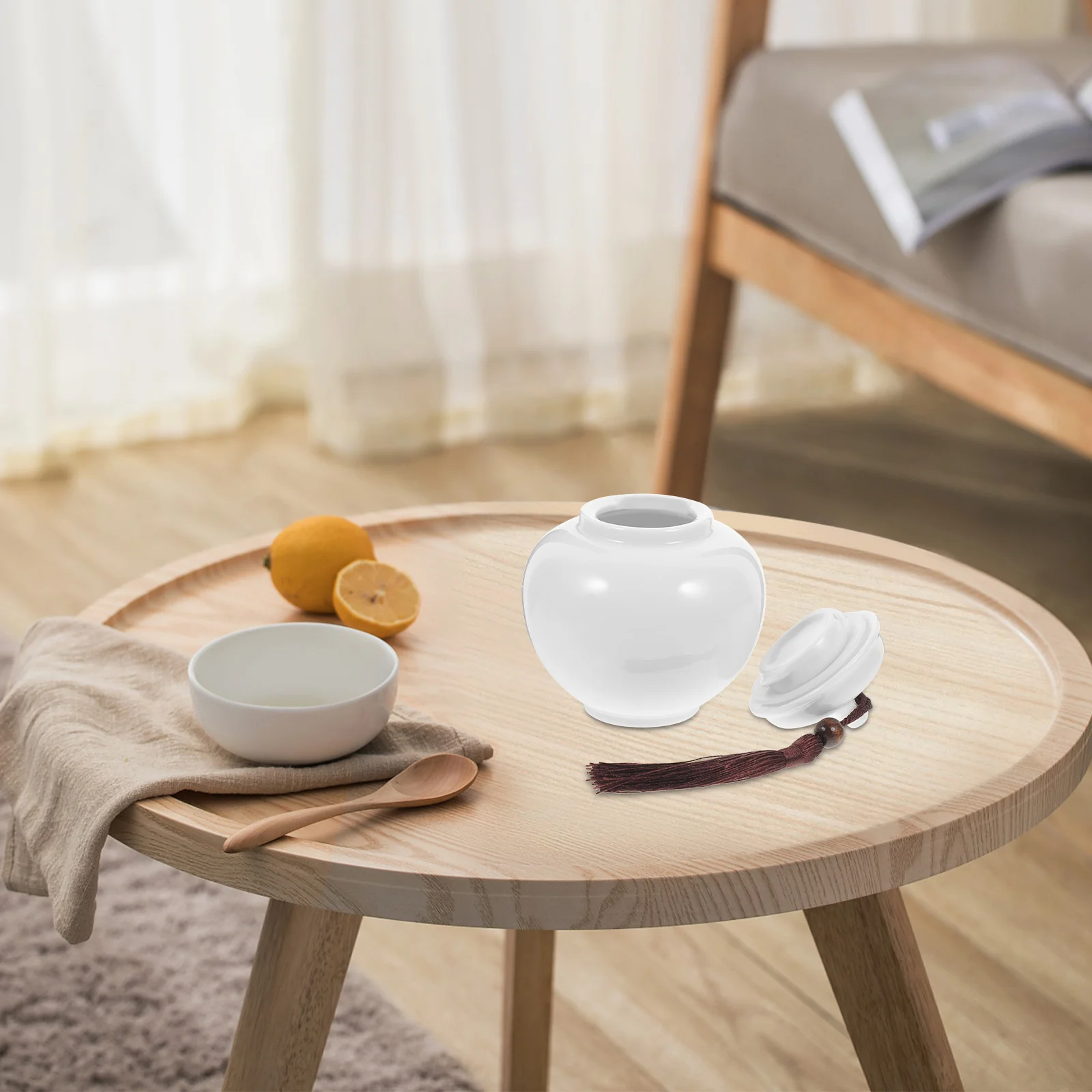 

Large Capacity 420ml Honey Jar Ceramic Airtight Storage Container Kitchen Tea Leaves Candy Holder Porcelain Honey Pot