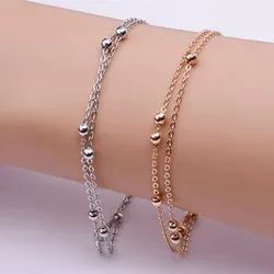 Luxury Silver Color Chain Link Bracelet For Women Ladies OL Style Copper Beads Bracelets Jewelry Accessories Wholesale