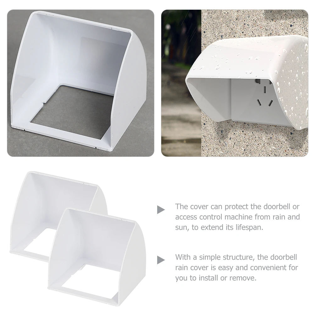 

2 Pcs Charging Pile Rain Cover Doorbell Weather Waterproof Universal Protective Outdoor Protector