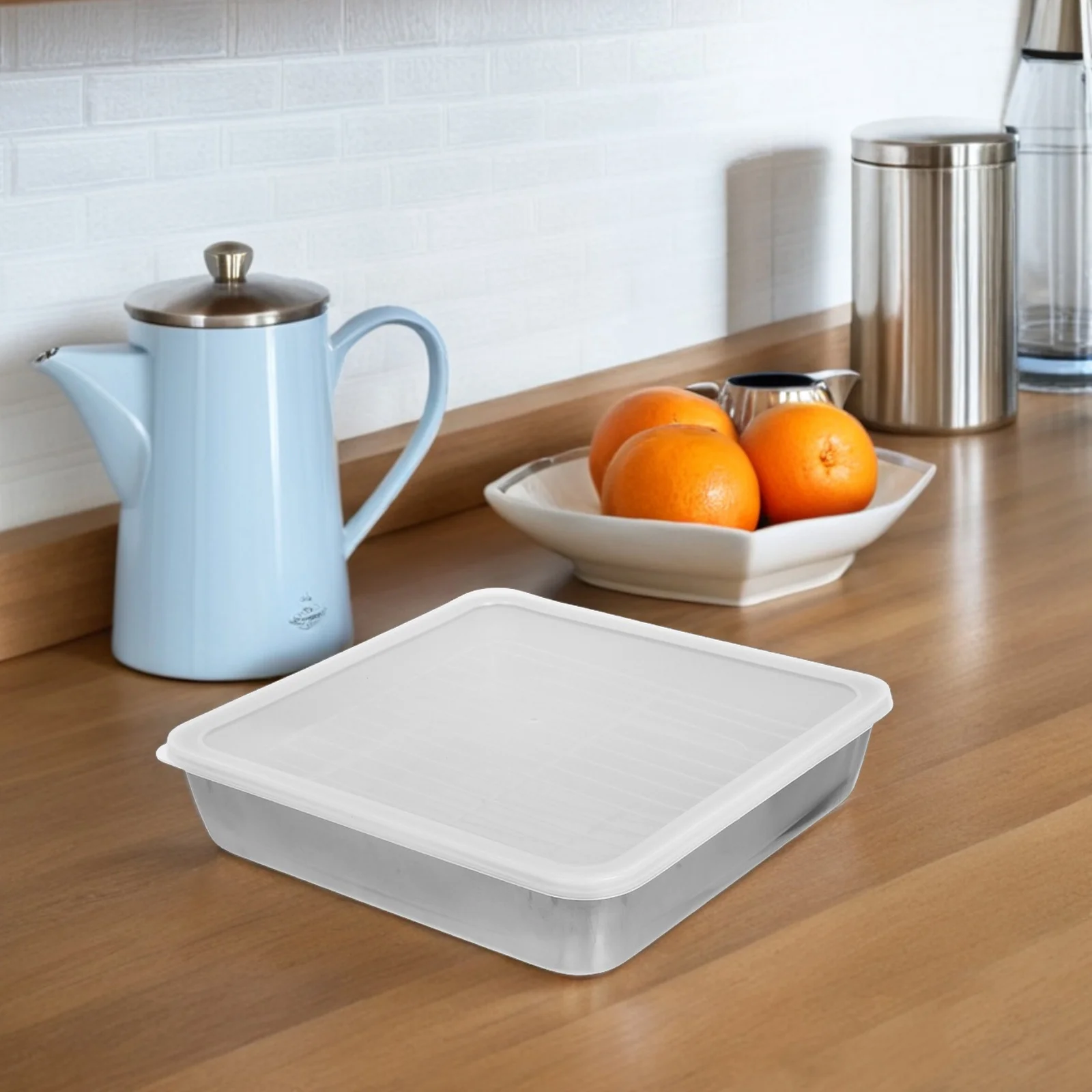 

1 Set Stainless Steel Roasting Pan With Rack Lid Rectangular Oven-Safe Baking Tray For Bbq Fish Vegetables Grill Pans Outdoor