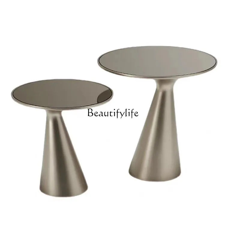 

Italian minimalist sofa side few light luxury high sense creative corner few high and low combination