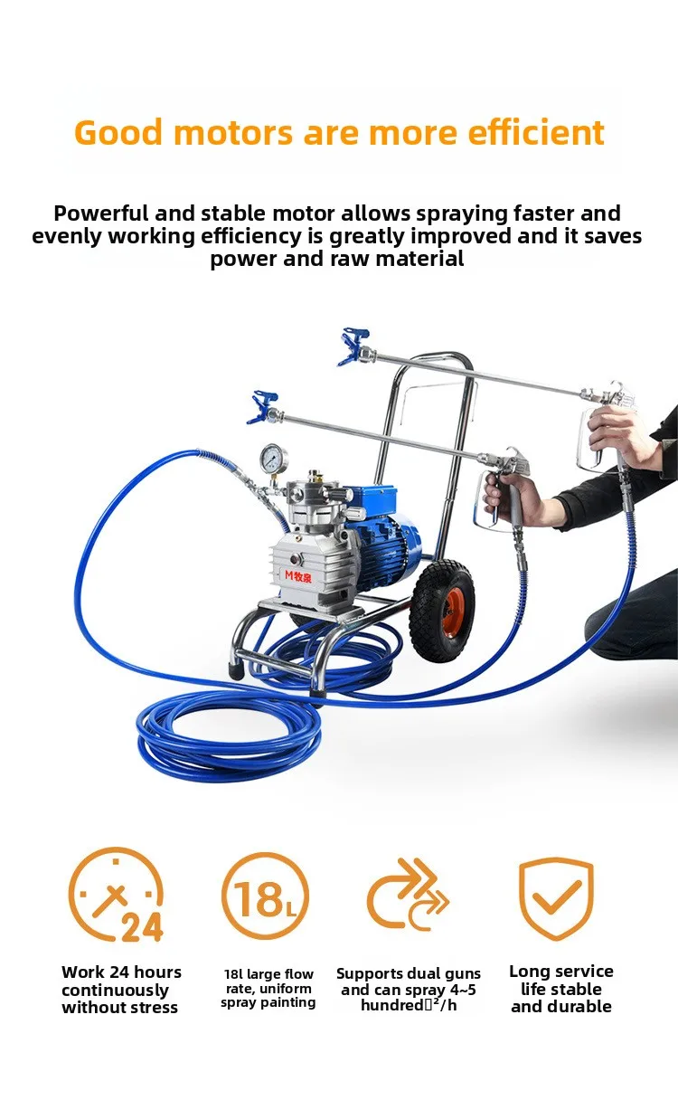 LH electric high-pressure latex paint special airless spraying machine wall color steel tile anti-miniature coating