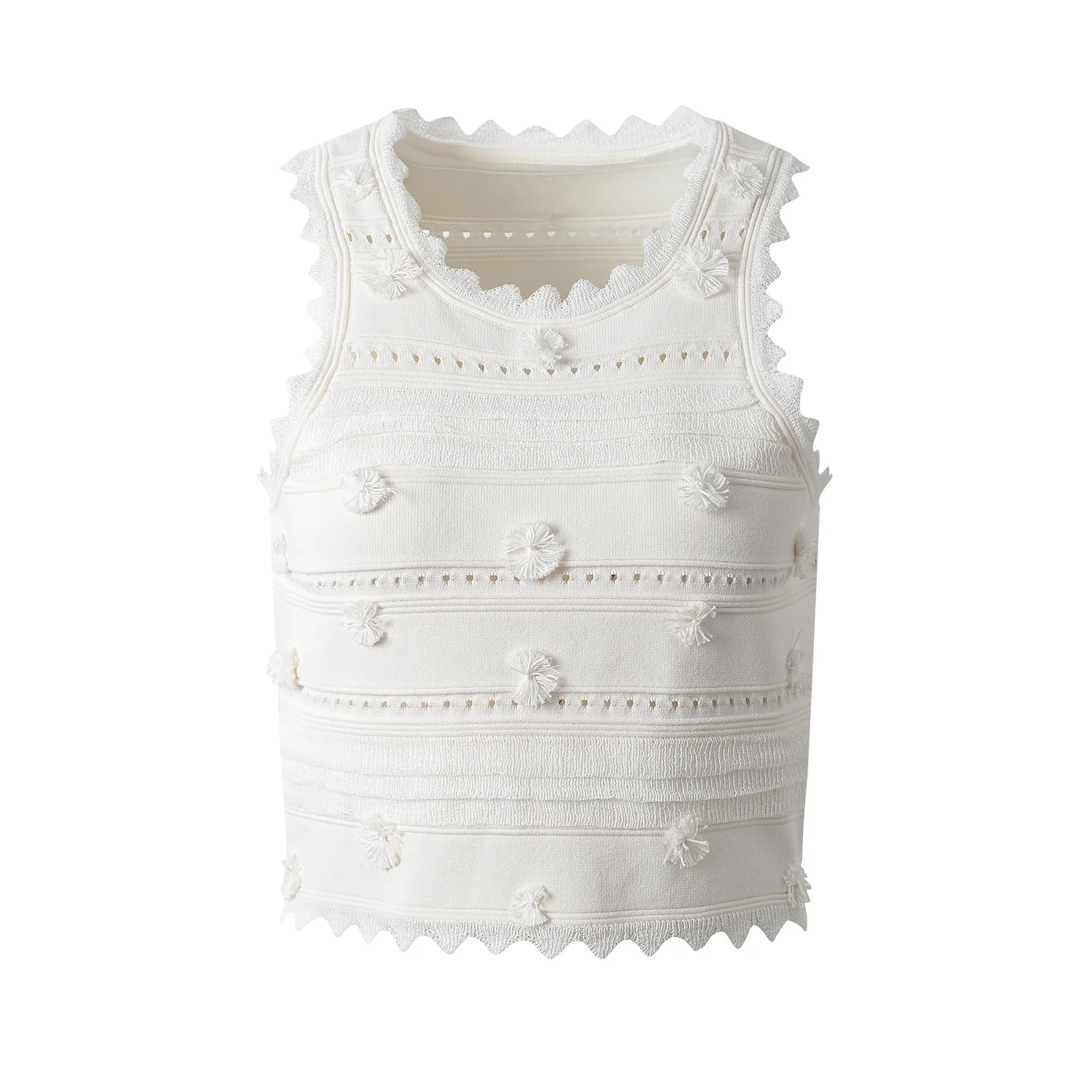 High-End 2024 Spring Summer New Design Embroidered Velvet Ball Vest Top f-Skirt Faion Set Split Hemline Floral Lace Trim