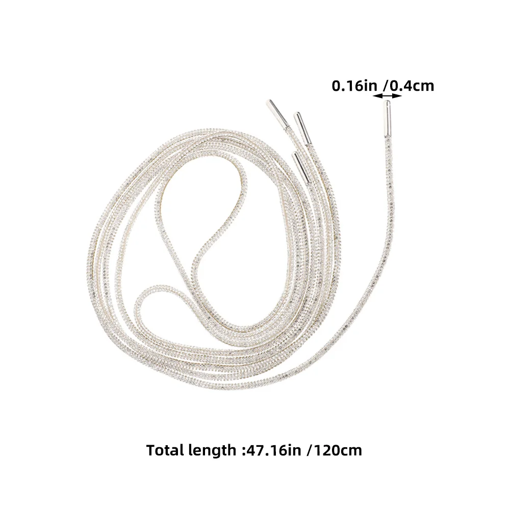 4 قطعة الأربطة حجر الراين البريق 120 سنتيمتر أربطة الحذاء المستديرة للأحذية الرياضية احذية الجري براقة اكسسوارات حفلات الزفاف