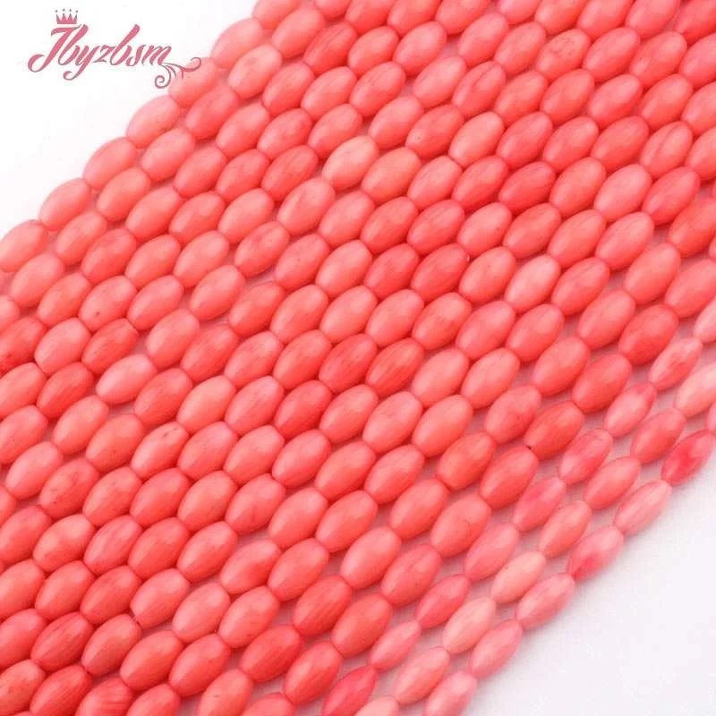 5x8/3x6mm Oval Pink Coral Loose Natural Stone Beads For DIY Necklace Bracelets Earring Jewelry Making Strand 15\