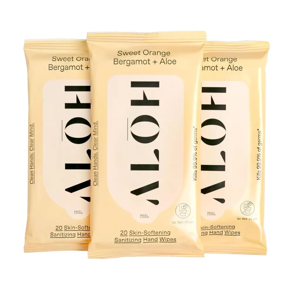 

Portable Citrus & Bergamot Hand Wipes - 60 Travel-Sized Wipes for Freshness & Hygiene