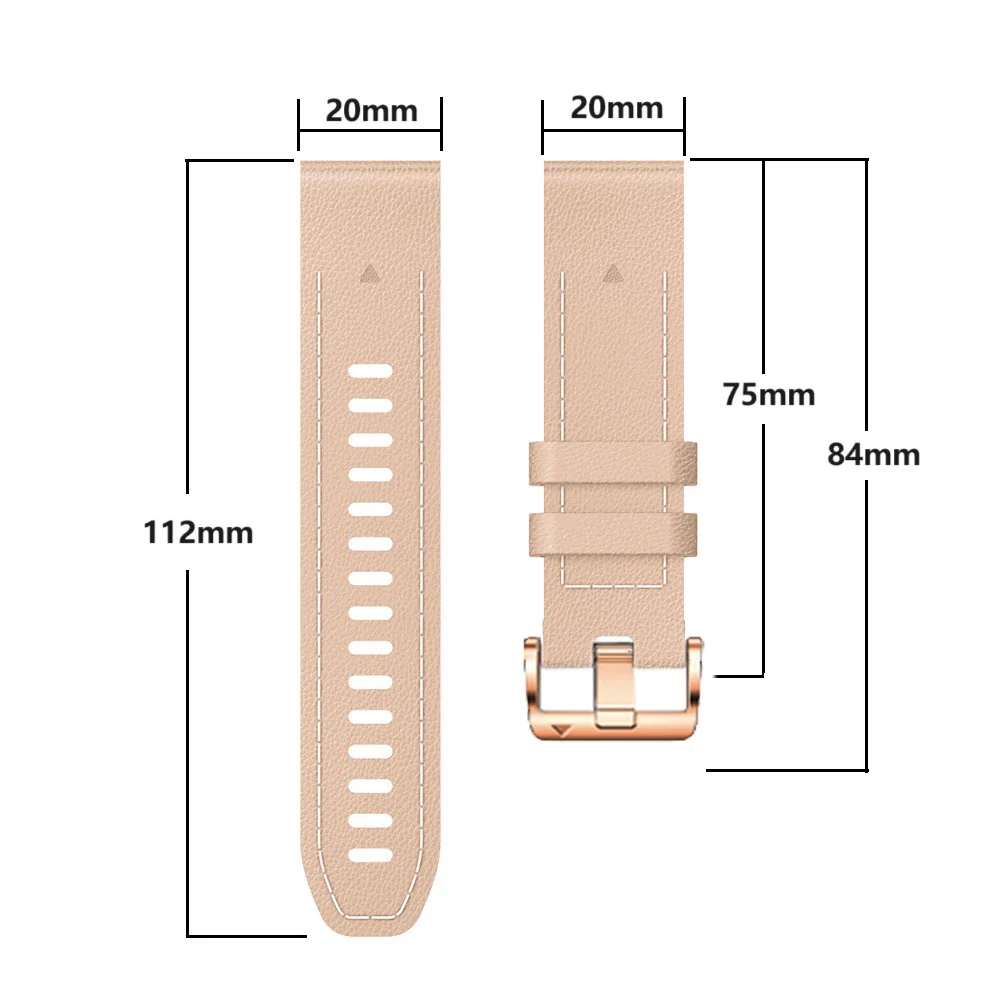 Correa inteligente de 20mm para Garmin Fenix 7S 6S 5S Epix Gen Pro 2(42mm) instinto 2S Fenix 8 pulseras de cuero de silicona Quickfit de 43mm