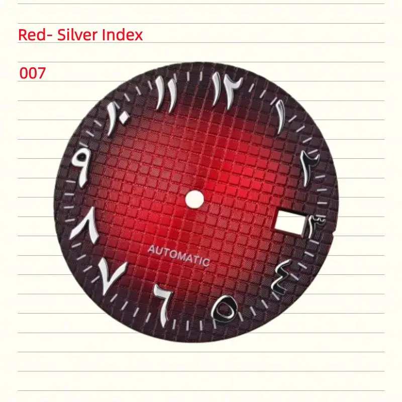 31mm Watch Dial Arab Number Black Blue Red Green Gold Index for NH35 NH36 4R35 Movement Watch Parts 3 O'clock
