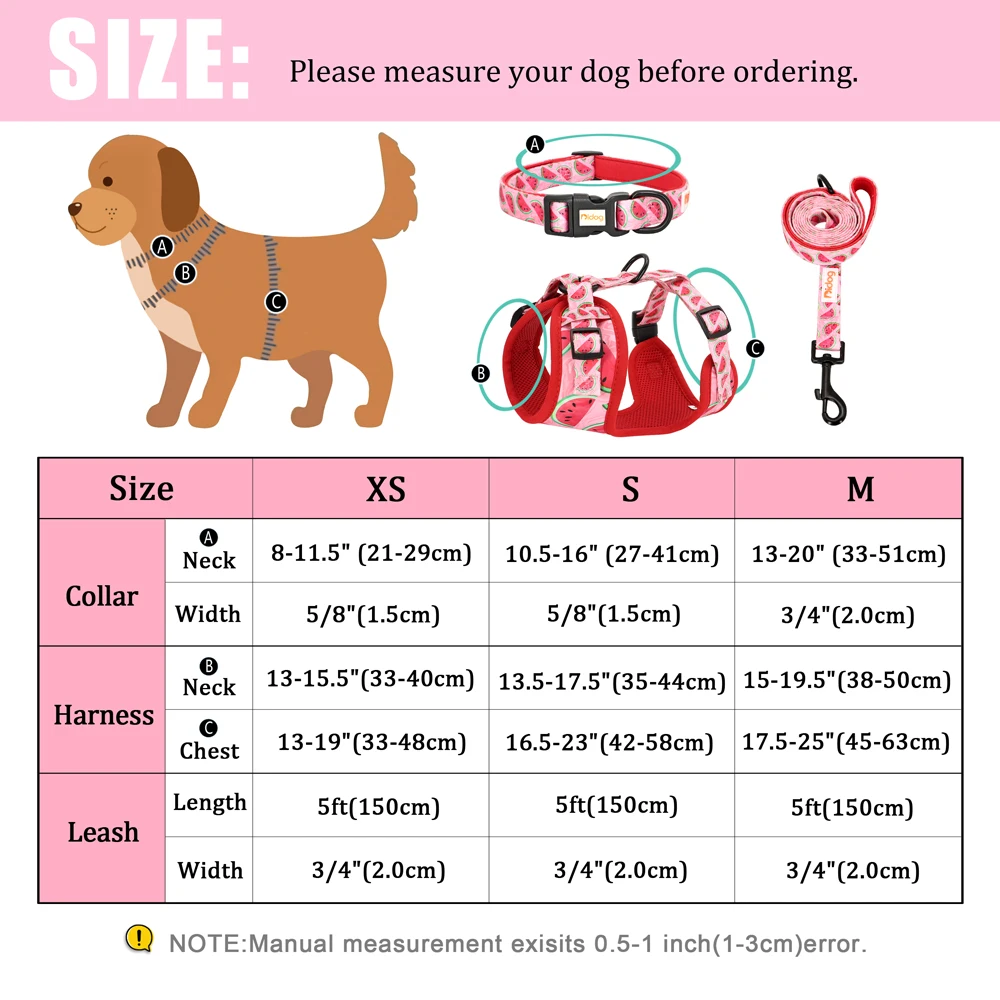 Printed Nylon Dog Collar Harness Leash Set Soft Breathable Pet Vest Harnesses Adjustable Pet Collars Leads For Small Medium Dogs