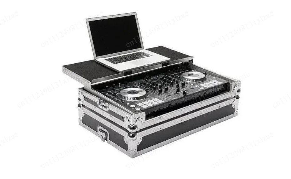 Black DJ Flight Case DDJ-FLX10 with Laptop Platform & Wheels Flight Case