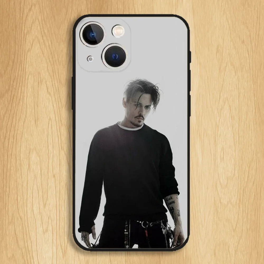 Johnny Depp Actor Phone Case For iPhone15,14,13,12,11,Pro,Max,Plus,Mini,X,XS,XR,8,7,6,S,Plus,SE Soft Black Case