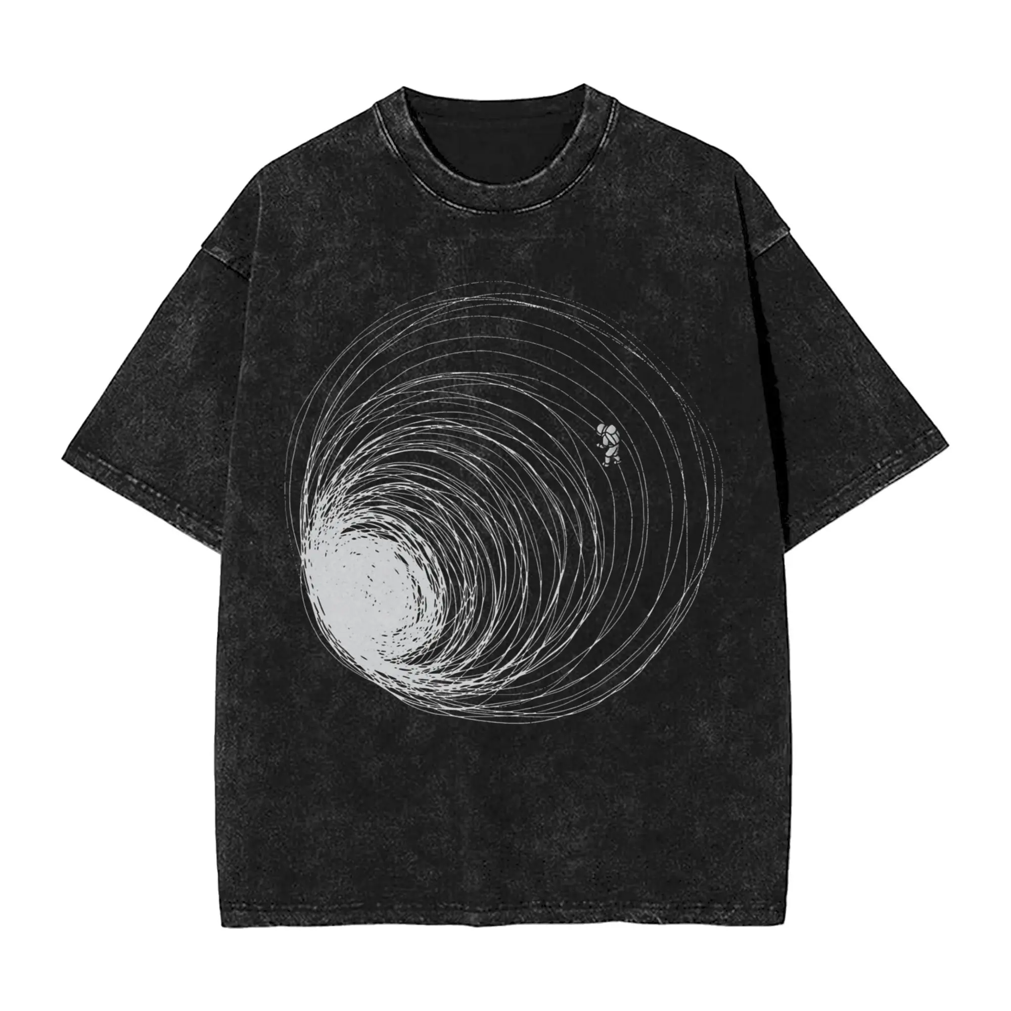 

Interstellar Black Hole Astronaut Lost in Space Men T Shirts Washed Funny Tees Short Sleeve Crewneck Tees Cotton Summer Tops
