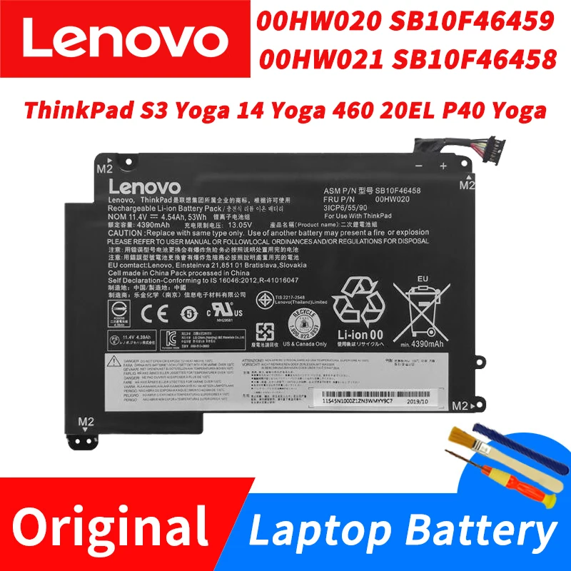 

Original Lenovo ThinkPad S3 Yoga 14 Yoga 460 20EL P40 Yoga 00HW020 SB10F46458 00HW021 SB10F46459 Laptop Battery