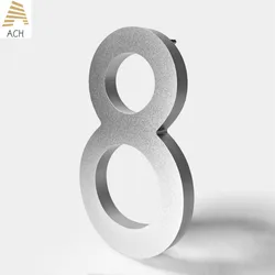 5 Inch Floating House Number - Modern Anti-Rust Door Plate Number for Outdoor Mailbox/Yard/Garage (Silver/Black)
