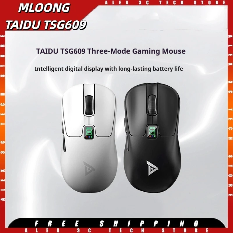 

MLOONG TAIDU TSG609 Gaming Mouse Wireless 2.4G PAW3311 24000 DPI 500mAh Battery Display 57g Lightweight Ergonomic Esports Mouse