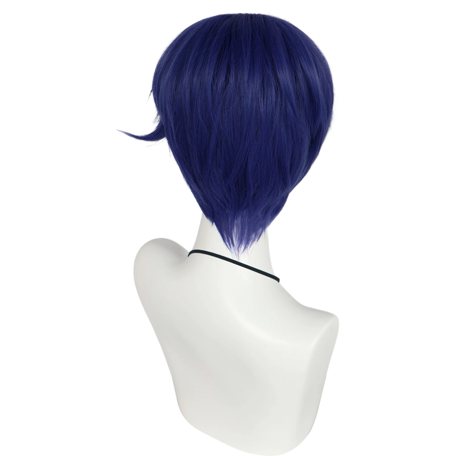 Synthetic men's short straight blue bangs wig for role-playing, used for party festivals, festivals, Y2K style party