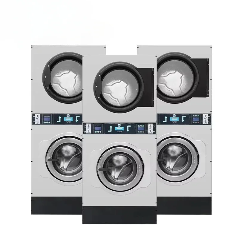 12Kg 15kg 20kg laundromat commercial laundry equipment coin-operated stacked washers and dryers